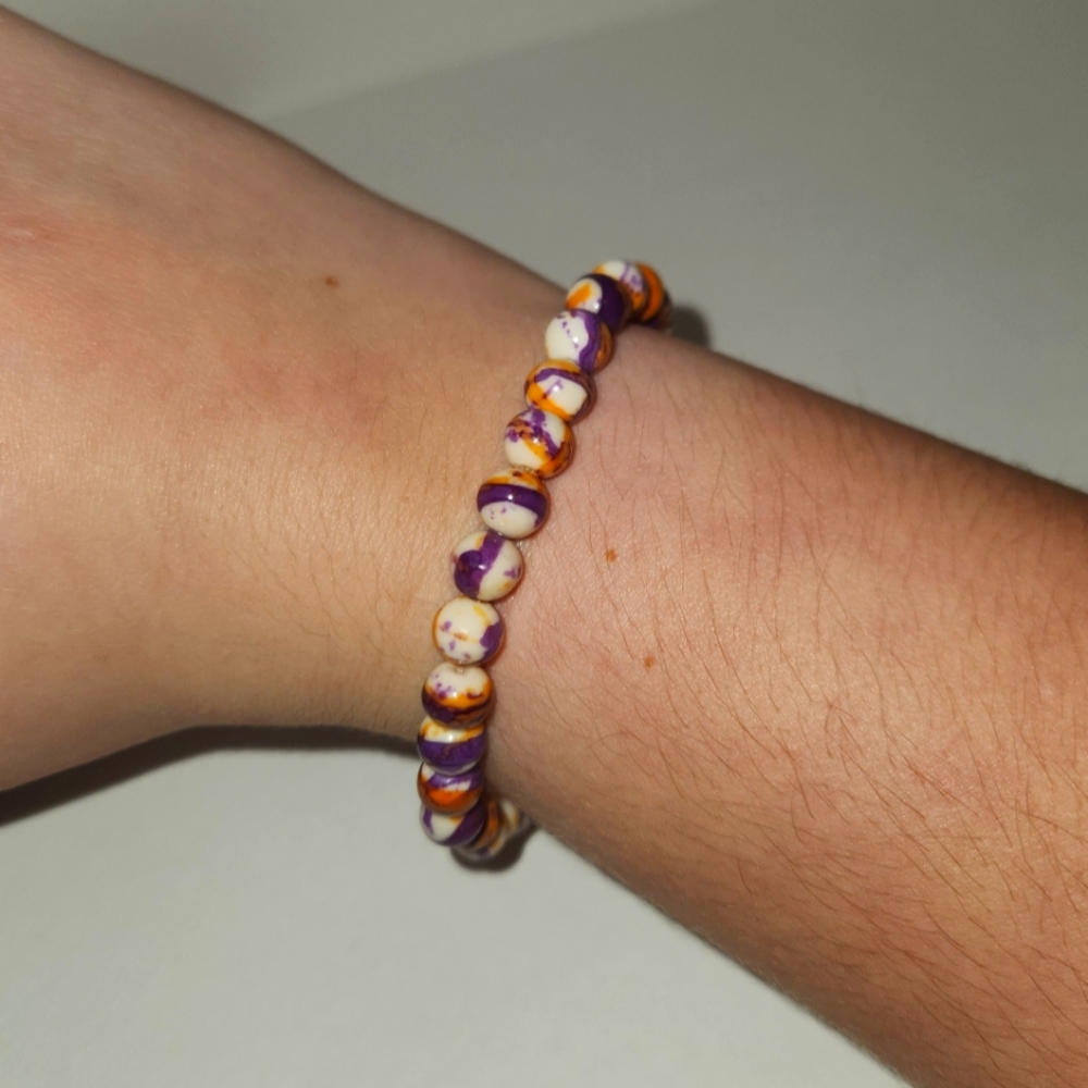 Clemson Color Beaded Bracelet